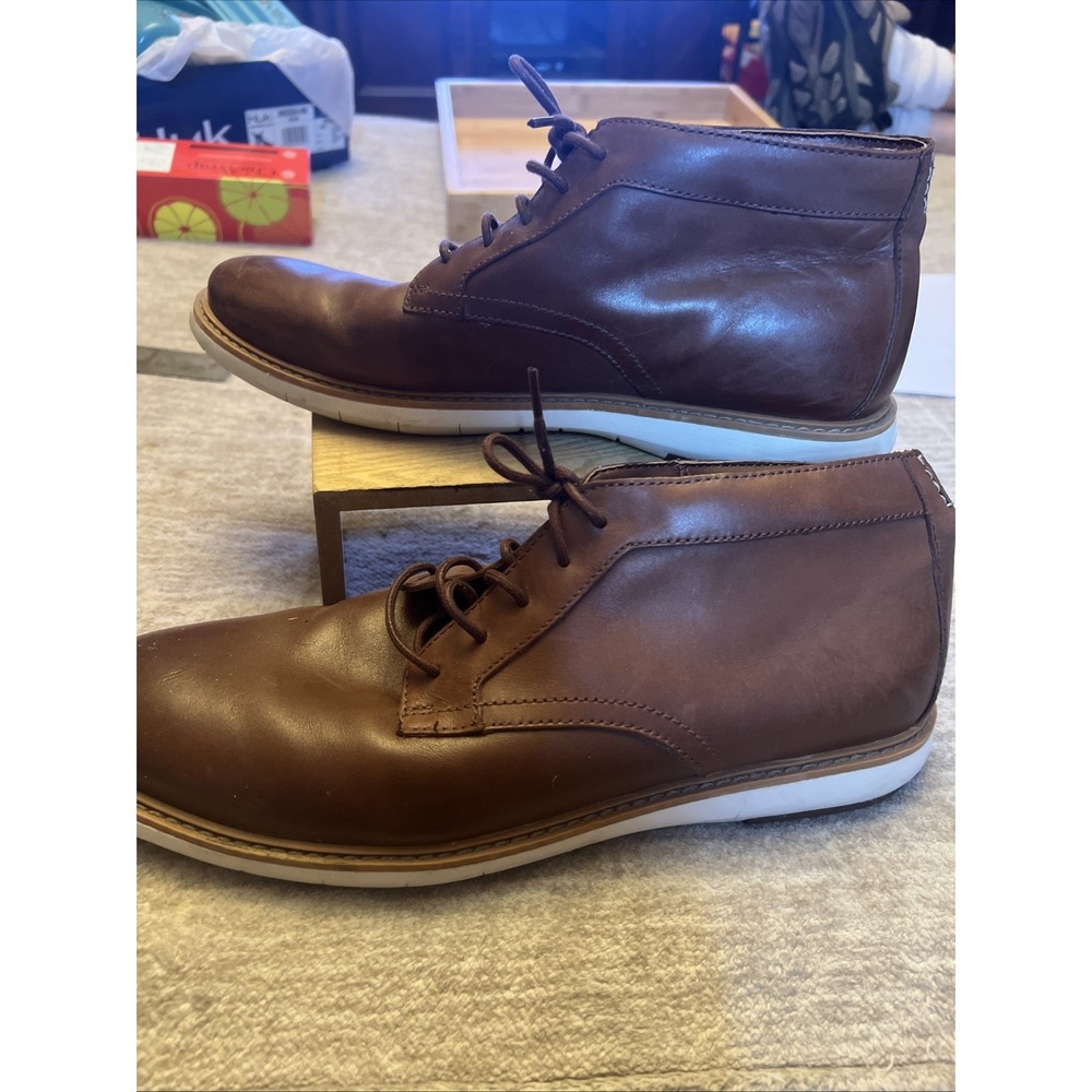 Clarks Originals Leather Chukka Boots Men's 10.5 Brown Casual Shoes GUC